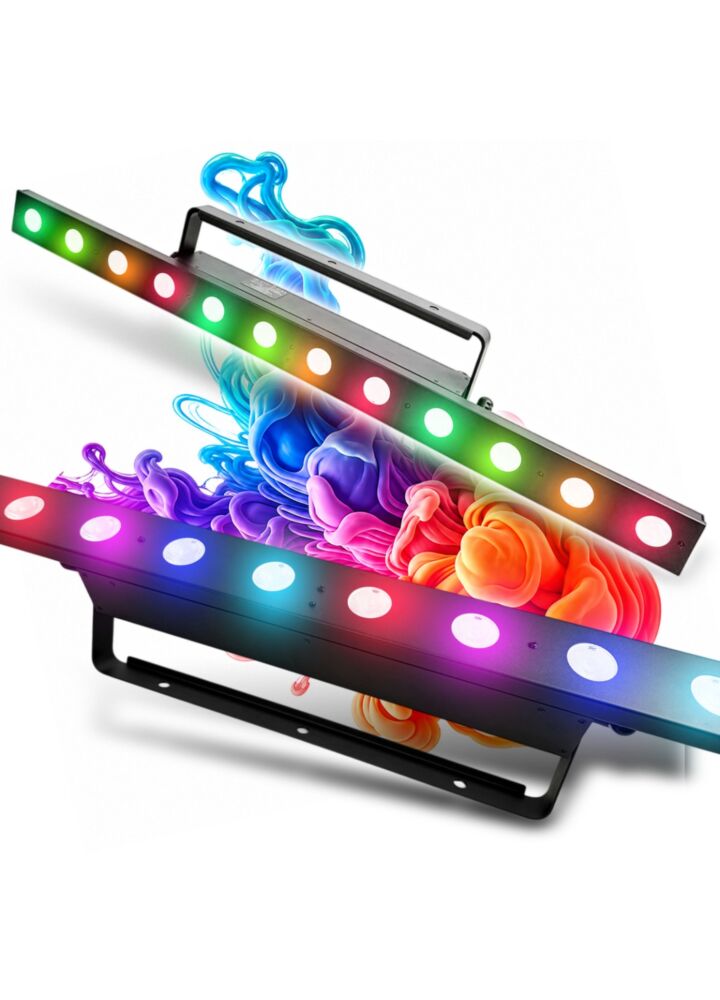 EVOLIGHTS PIXEL BAR 12x4W RGBA listwa oświetleniowa oświetlenie dekoracyjne LED DMX Pixel Control uchwyt montażowy