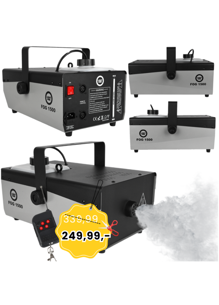 LIGHT4ME FOG 1500 V2 wytwornica dymu mgły pilot bezprzewodowy kontroler przewodowy 1500W