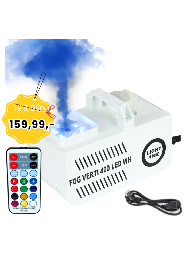 LIGHT4ME FOG VERTI 400 LED WH mała wytwornica dymu pionowego pilot bezprzewodowy efekt świetlny RGBW