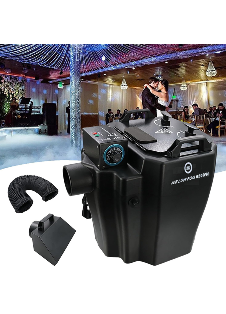 LIGHT4ME ICE LOW FOG 6500W generator wytwornica ciężkiego dymu na wodę i suchy lód wąż z dyszą rozprowadzającą
