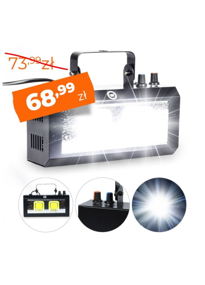 LIGHT4ME STROBE 40W stroboskop imprezowy dyskotekowy białe światło efekt świetlny LED