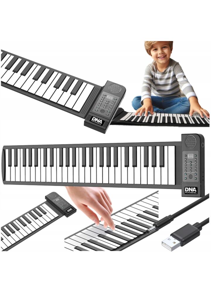 DNA ROLL 61 V2 keyboard zwijany silikonowy przenośny bateryjny klawisze organy