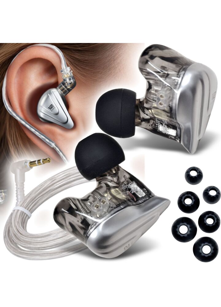 KZ ZSX TERMINATOR słuchawki dokanałowe zamknięte hybrydowe monitorowe IEM przewodowe 3 pary nakładek