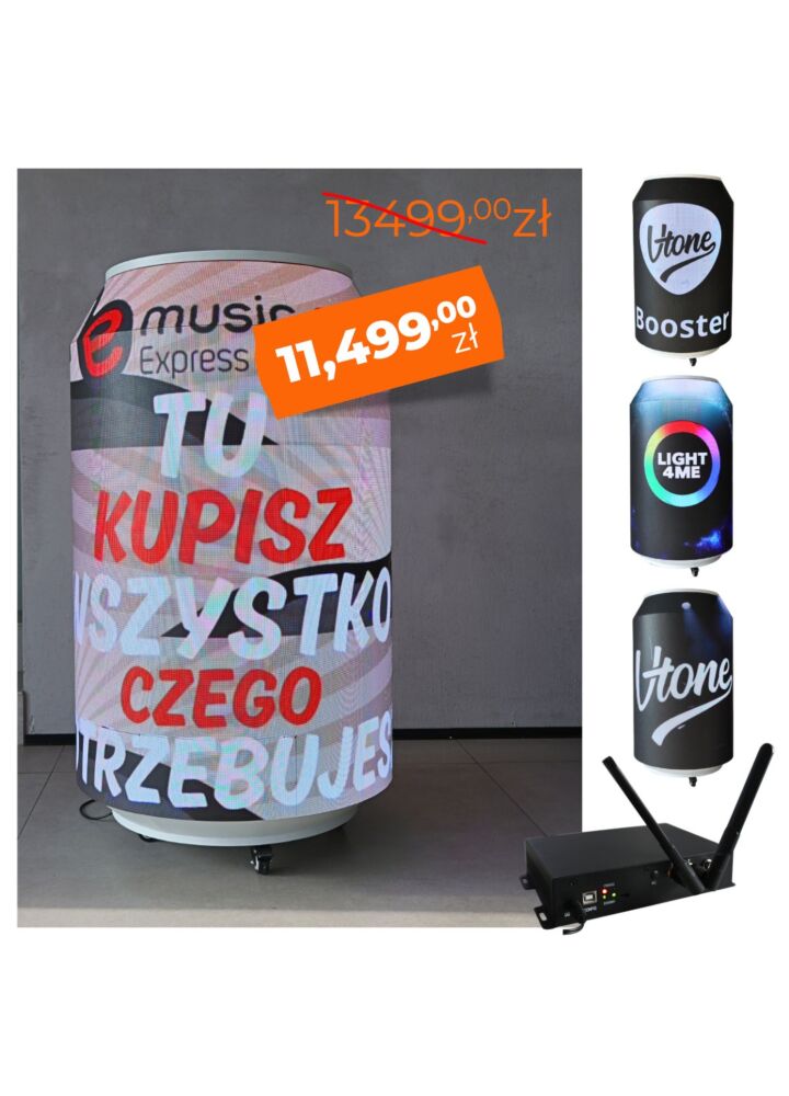 LIGHT4ME LED CAN ekran LED wyświetlacz wewnętrzny reklama puszka P2 1920x1080 zdalna kontrola PC USB Wi-Fi Android