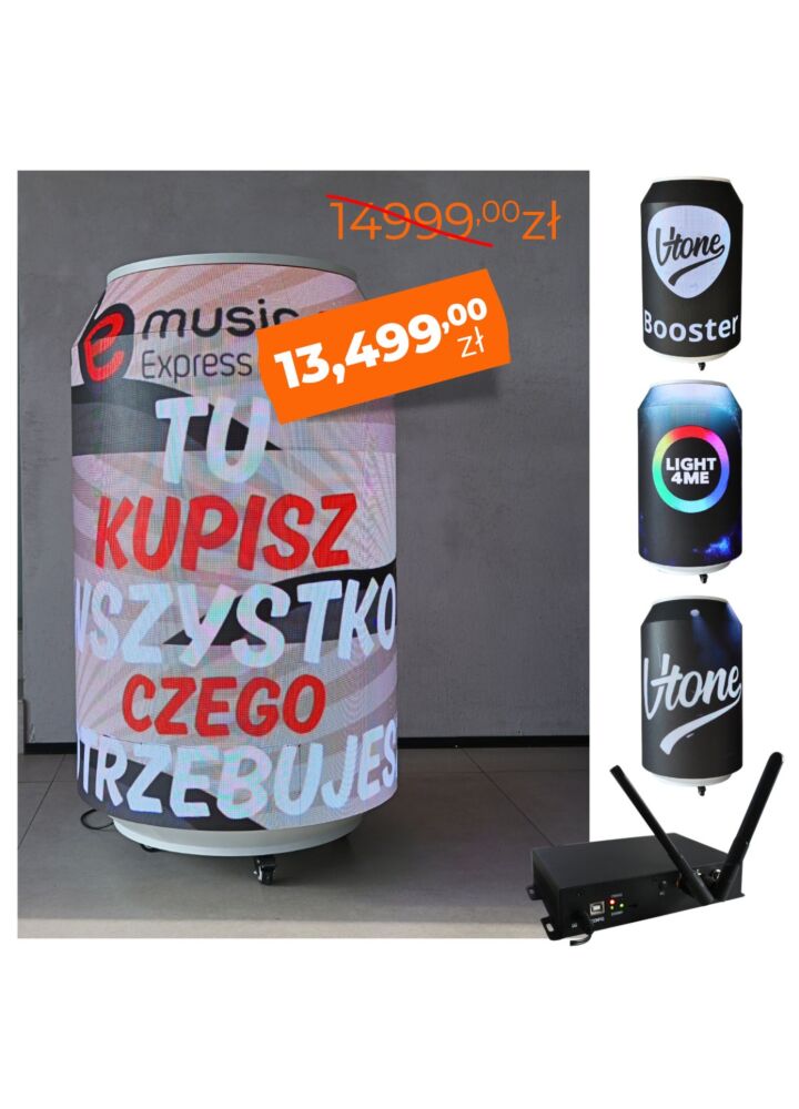 LIGHT4ME LED CAN ekran LED wyświetlacz wewnętrzny reklama puszka P2 1920x1080 zdalna kontrola PC USB Wi-Fi Android