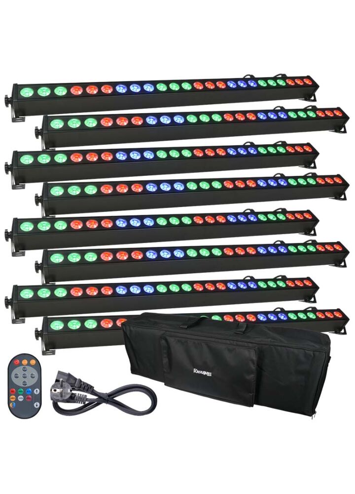 LIGHT4ME DECO BAR 24 RGB IR listwa belka LED + pilot 8 sztuk + pokrowiec