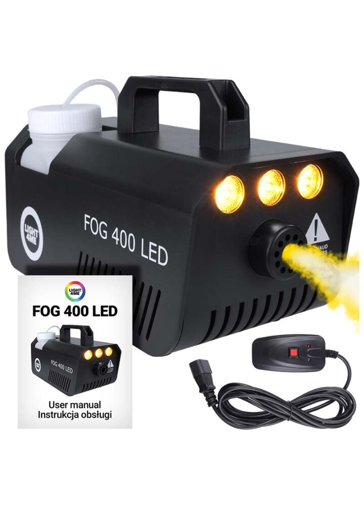 LIGHT4ME FOG 400 LED wytwornica dymu dla DJ mała lekka wydajna POWYSTAWOWA