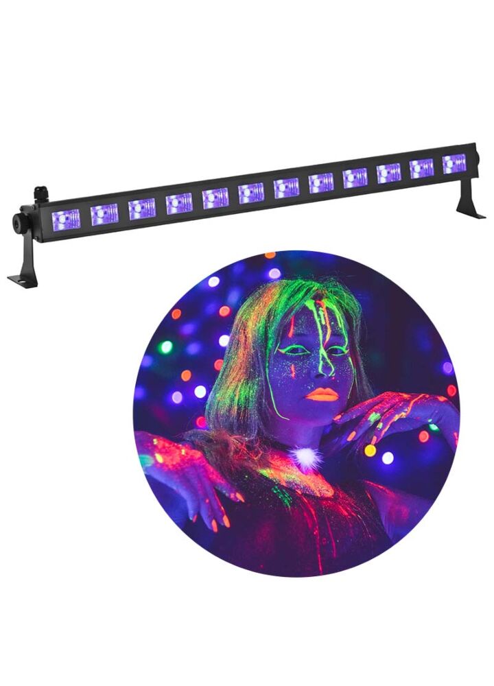 LIGHT4ME LED BAR UV 12 + WHITE listwa belka LED 12x3W ultrafiolet + biały