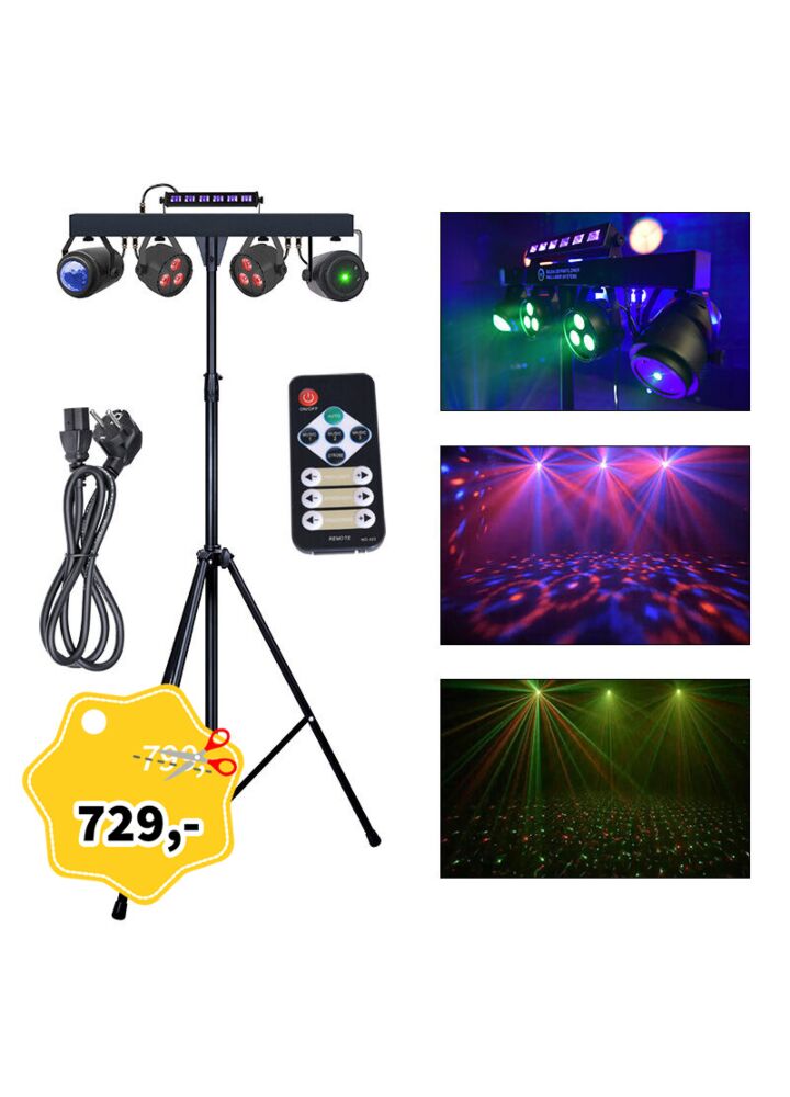 LIGHT4ME BELKA LED PAR FLOWER BALL LASER UV STROBE multiefekt oświetlenie disco