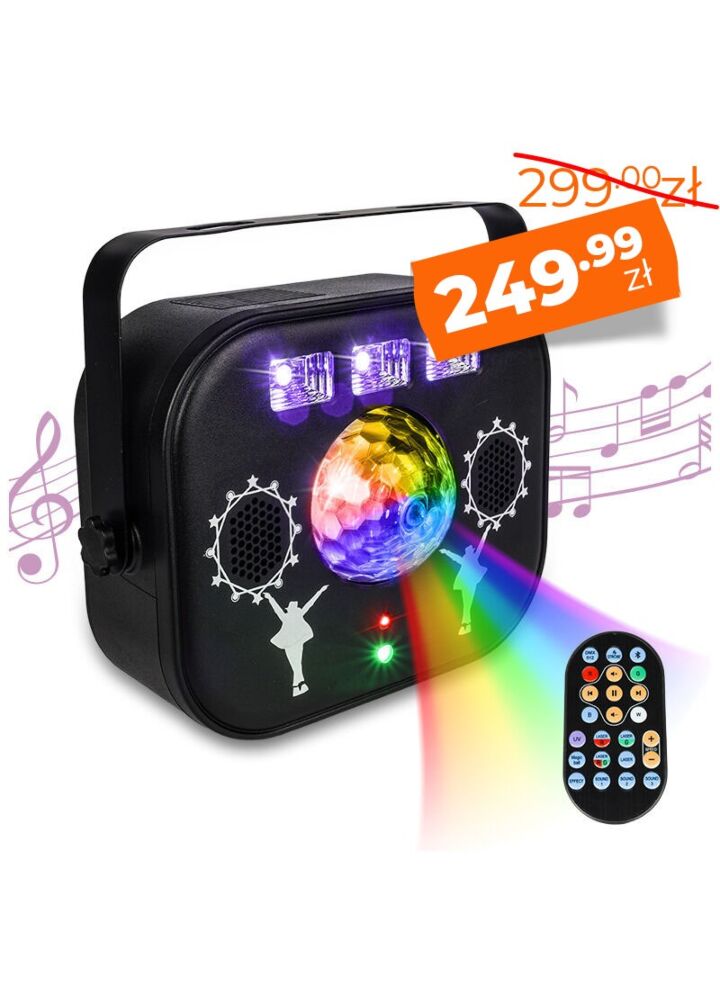 LIGHT4ME MULTIBOX multiefekt LED kula disco laser UV stroboskop