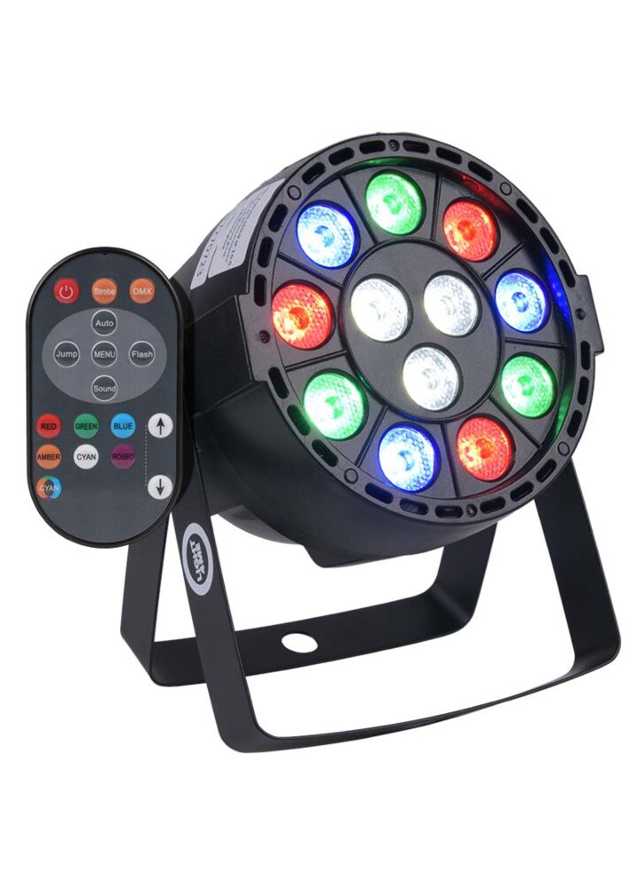 LIGHT4ME P12 LED PAR RGBW mały lekki reflektor oświetlenie sceniczne dekoracja światłem + pilot