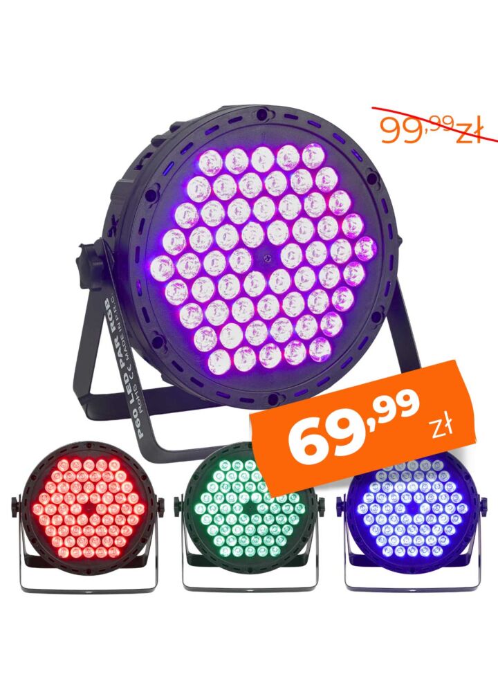 LIGHT4ME P60 LED PAR RGB reflektor sceniczny efekt oświetleniowy 60x0,9W LED