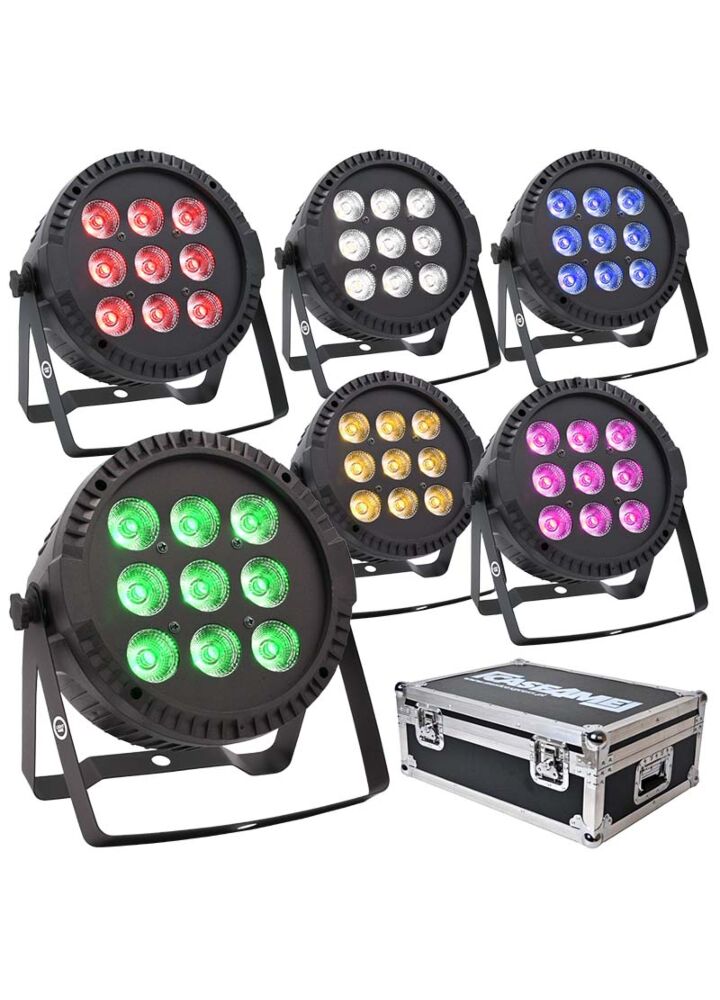 LIGHT4ME PAR RGBW 9x10 reflektor sceniczny LED 6 szt. + case