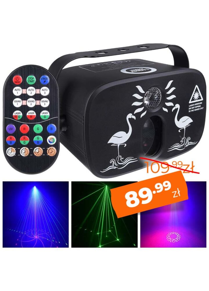 LIGHT4ME PARTY LIGHT 2 efekt LED oświetlenie disco laser