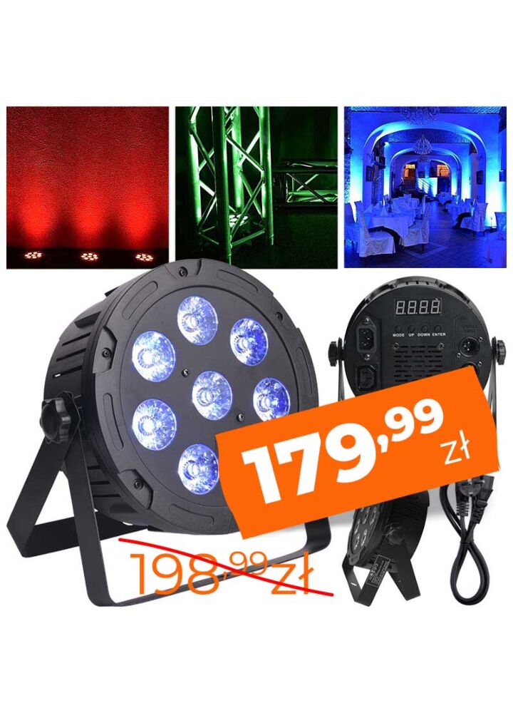 LIGHT4ME QUAD PAR 8x10W MKII RGBW LED slim płaski