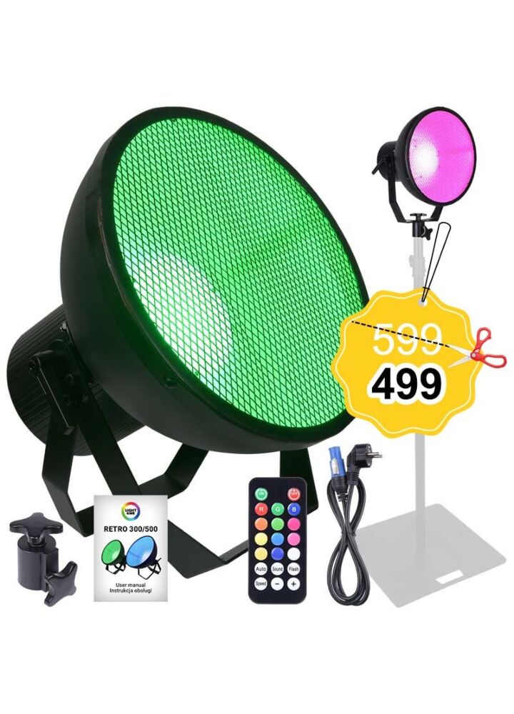 LIGHT4ME RETRO 300 RGBA IR reflektor sceniczny dekoracja światłem pilot