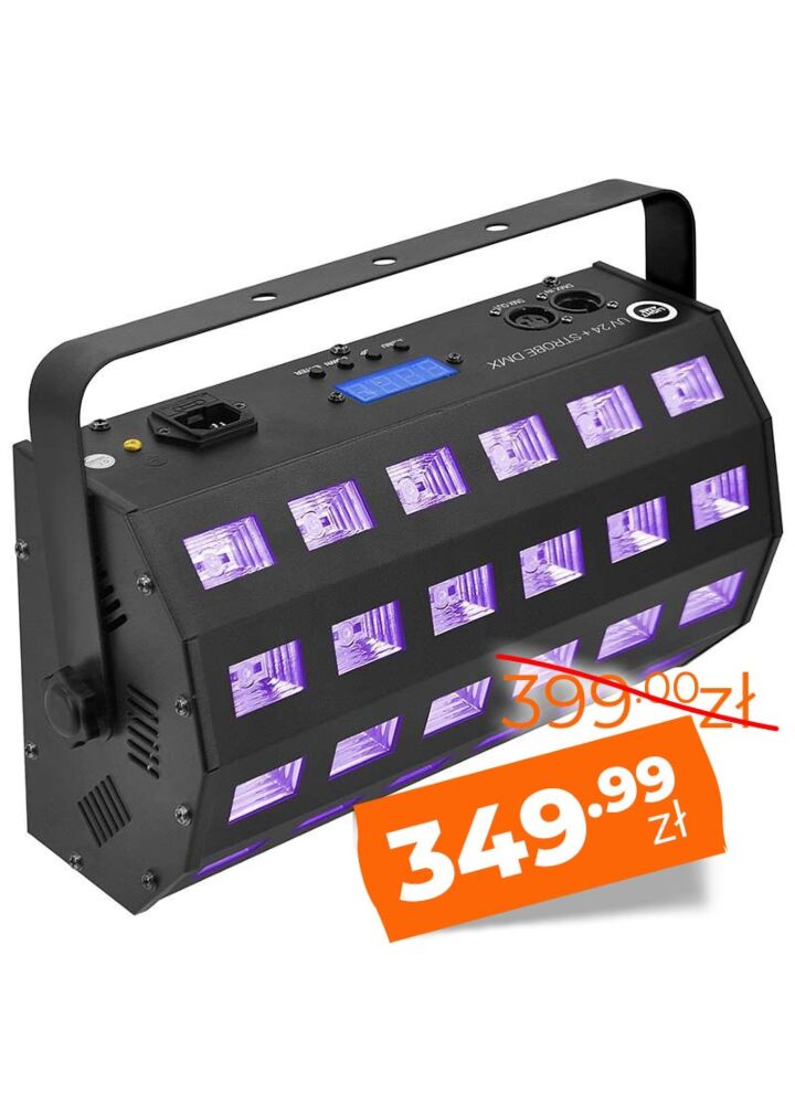 LIGHT4ME UV 24 + STROBE DMX reflektor ultrafioletowy stroboskop efekt LED