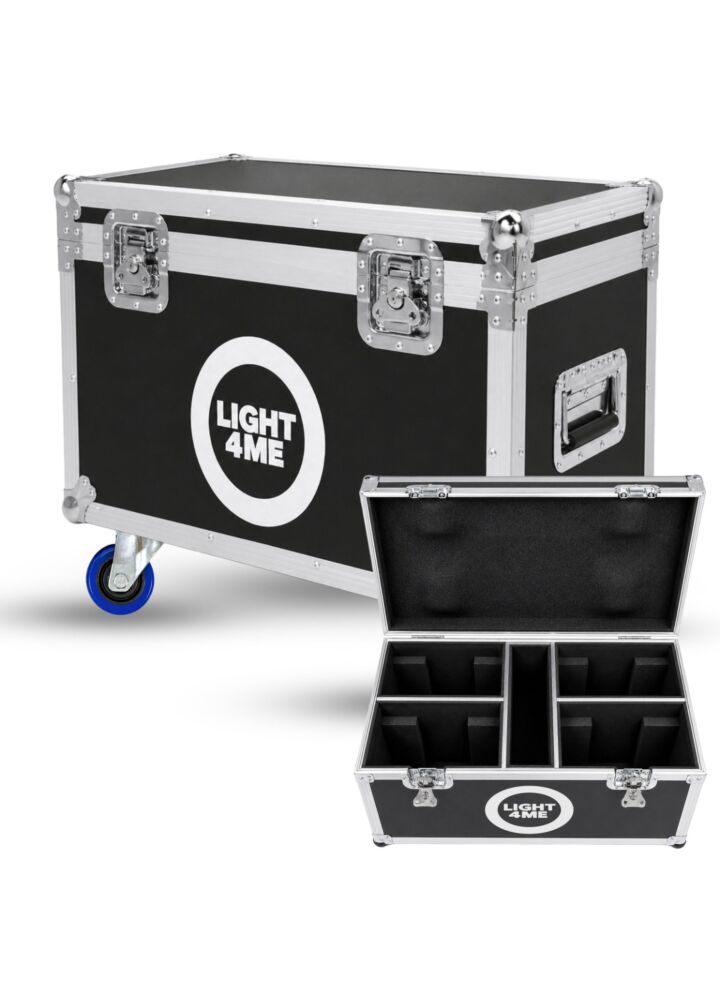 LIGHT4ME 100 SPOT RING CASE 4IN1 skrzynia transportowa na 4 głowice ruchome przegroda na akcesoria 4 kółka mechanizm blokady