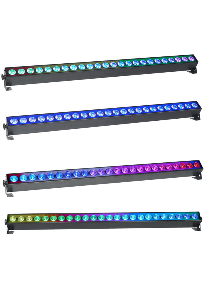 LIGHT4ME AURA PIXEL BAR 24x3W RGBW LED listwa oświetleniowa DMX efekt aura 96x0,2W RGB SMD 5050 dekoracja światłem 2x uchwyt montażowy