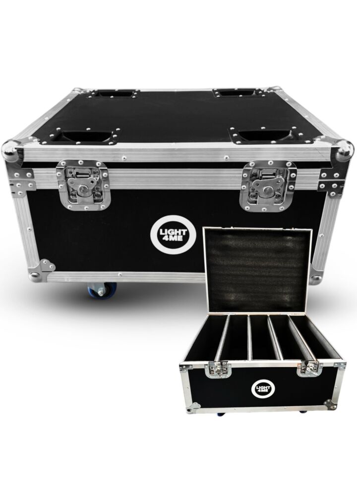 LIGHT4ME AURORA WASH HEAD CASE 4IN1 skrzynia transportowa na 4 ruchome efekty oświetleniowe przegroda na akcesoria 4 kółka mechanizm blokady