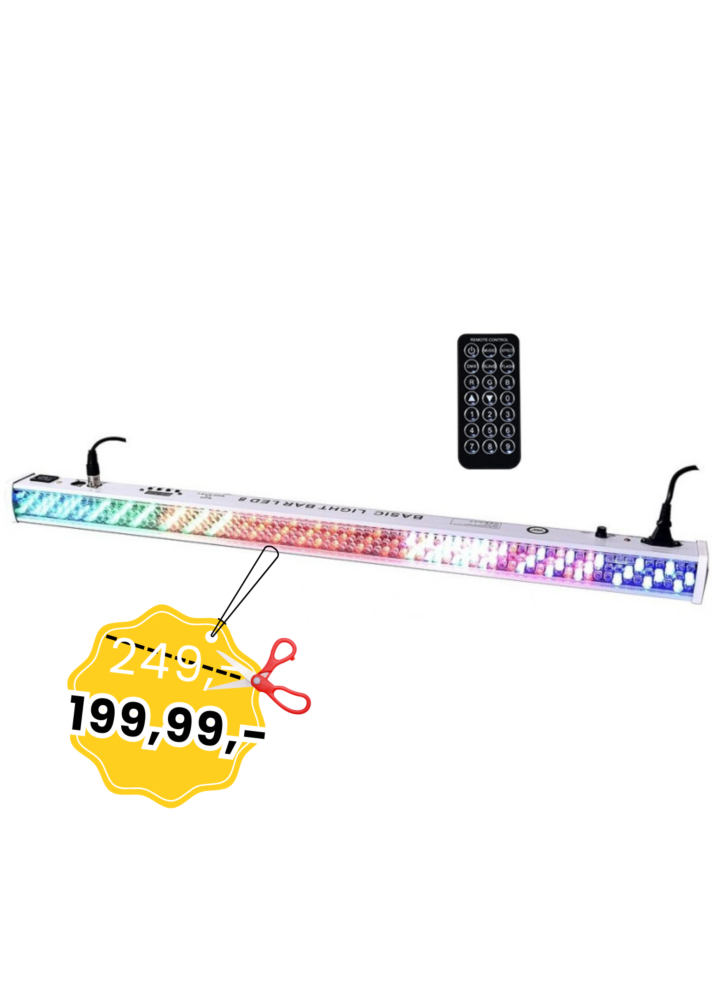 LIGHT4ME BASIC LIGHT BAR LED 8 RGB MKII listwa belka biała WH + pilot IR