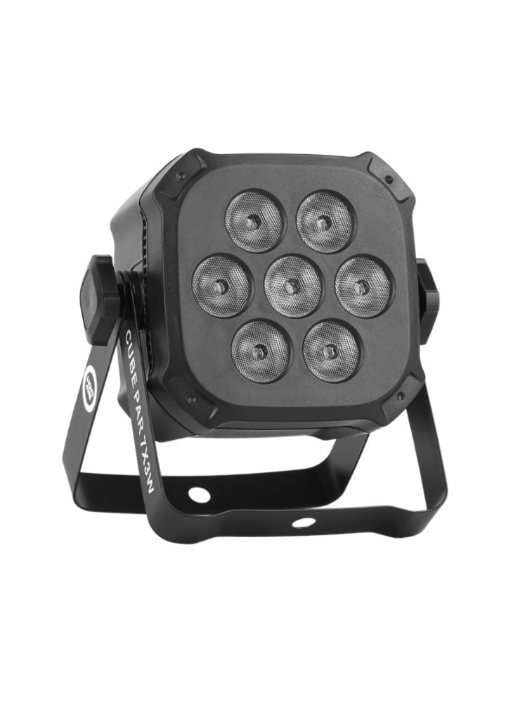 LIGHT4ME CUBE PAR 7X3W reflektor par oświetlenie sceniczne efekt świetlny LED RGB
