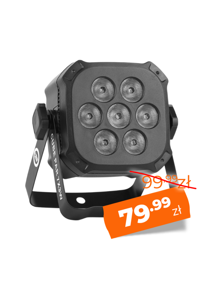 LIGHT4ME CUBE PAR 7X3W reflektor par oświetlenie sceniczne efekt świetlny LED RGB