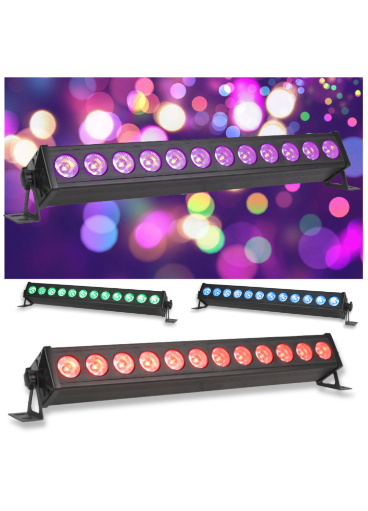 LIGHT4ME DECO BAR 12 RGB listwa oświetleniowa belka LED oświetlenie sceniczne dekoracja światłem pilot 12x3W