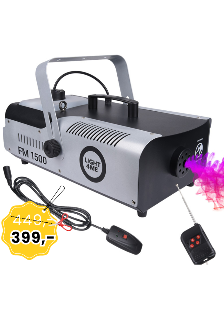 LIGHT4ME FM 1500 wytwornica dymu mgły pilot bezprzewodowy kontroler z przewodem 3 m