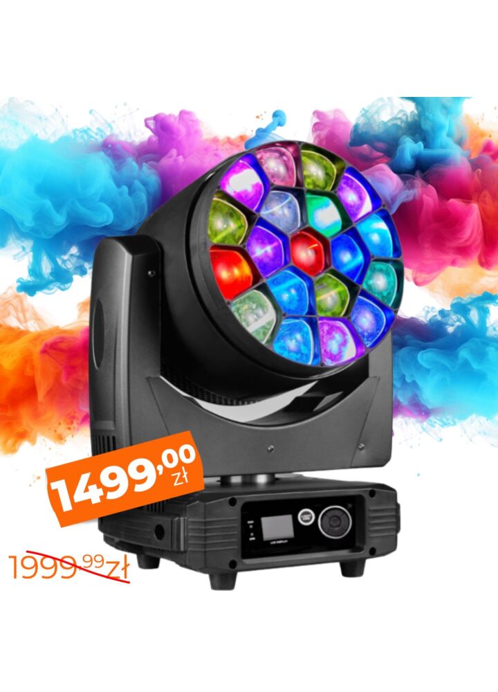 LIGHT4ME GALAXY MKII głowica ruchoma LED wash oświetlenie sceniczne 19x15W LED RGBW