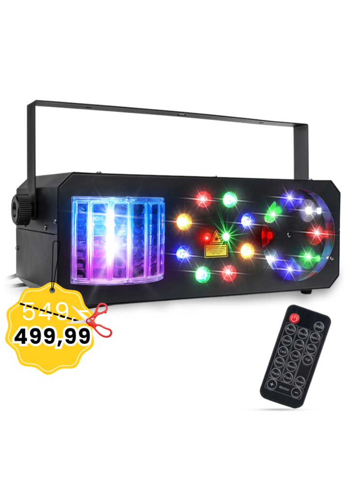 LIGHT4ME PARTY III V2 multiefekt LED derby gobo wash laser oświetlenie imprezowe efekt świetlny
