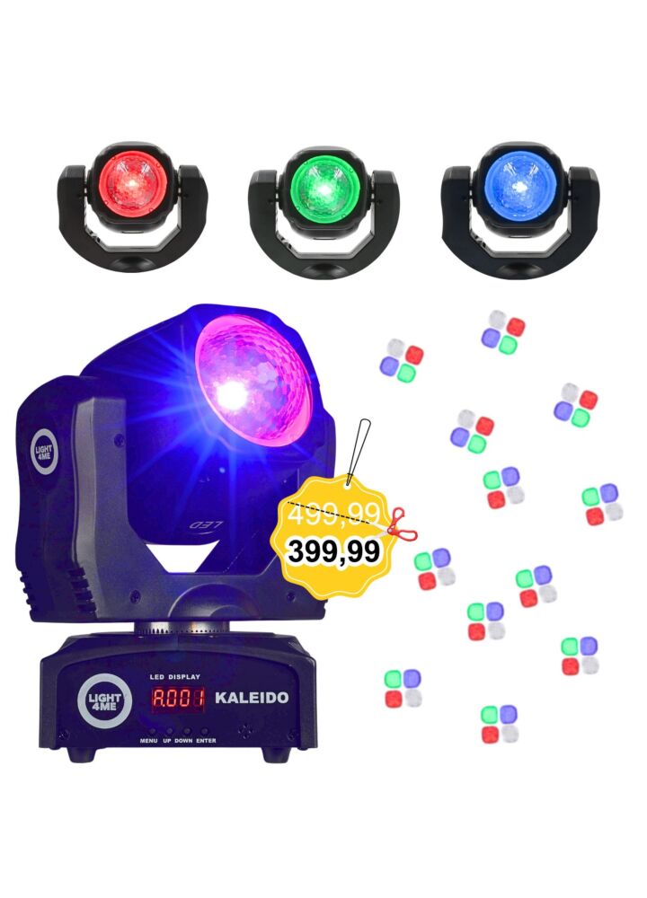 LIGHT4ME KALEIDO głowica ruchoma FX oświetlenie sceniczne DMX 10W RGBW LED uchwyt montażowy omega