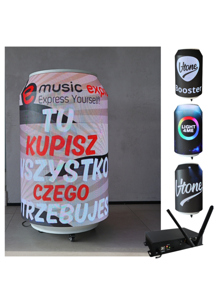 LIGHT4ME LED CAN ekran LED wyświetlacz wewnętrzny reklama puszka P2 1920x1080 zdalna kontrola PC USB Wi-Fi Android