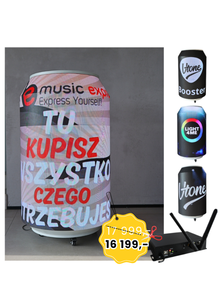 LIGHT4ME LED CAN ekran LED wyświetlacz wewnętrzny reklama puszka P2 1920x1080 zdalna kontrola PC USB Wi-Fi Android