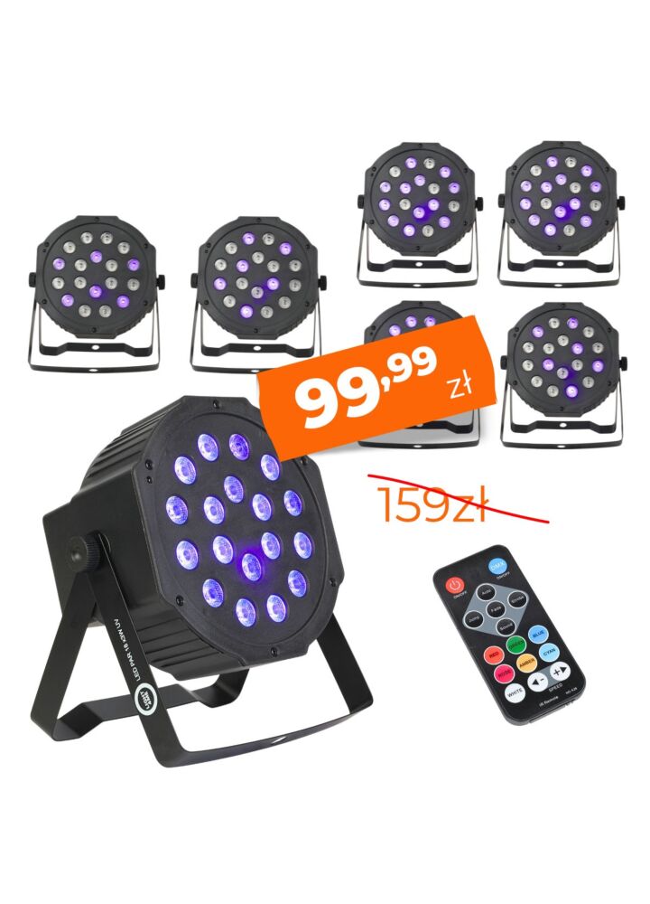 LIGHT4ME LED PAR 18x3W UV reflektor ultrafioletowy