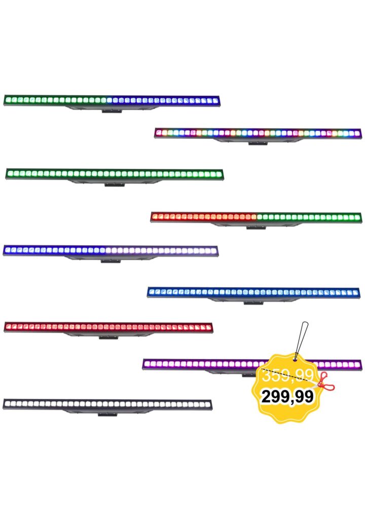 LIGHT4ME LED WALL 363 listwa oświetleniowa DMX dekoracja światłem 36x3W RGB SMD 3535 wypukłe soczewki uchwyt montażowy