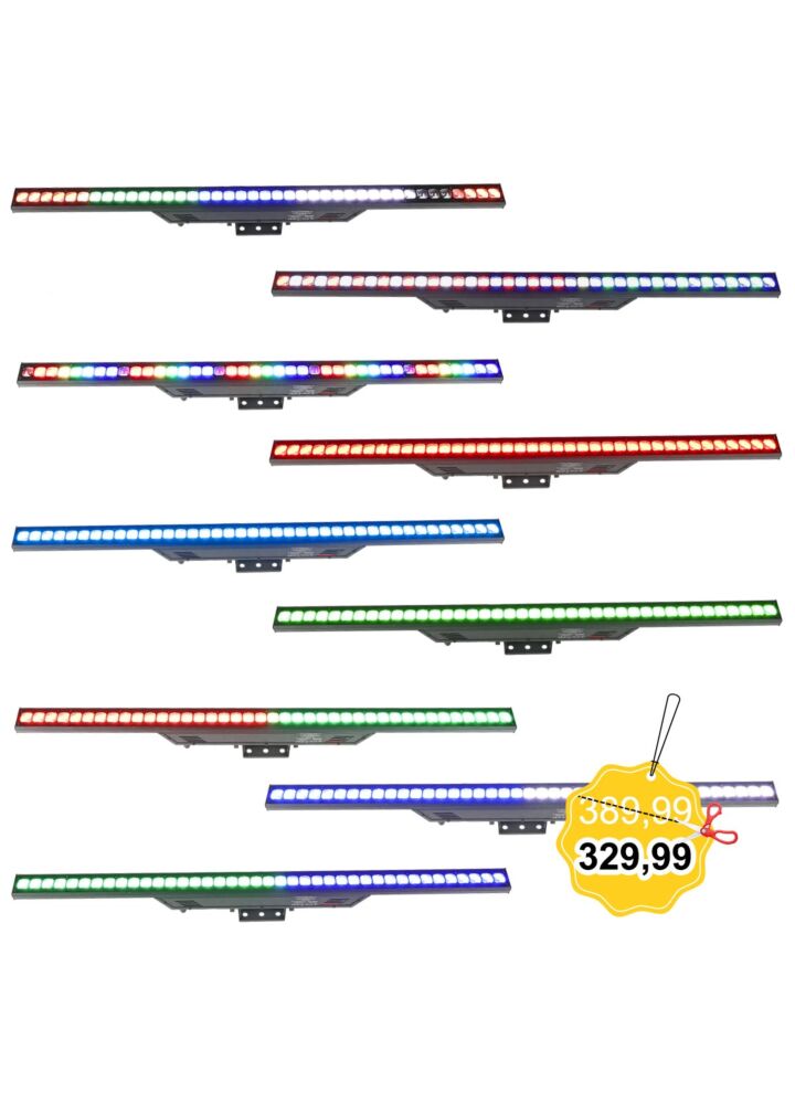 LIGHT4ME LED WALL 403 listwa oświetleniowa DMX dekoracja światłem 40x3W RGB SMD 3535 wypukłe soczewki uchwyt montażowy