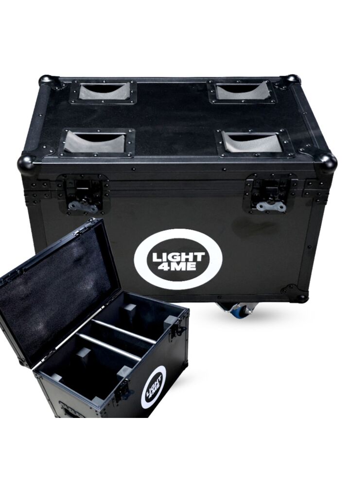 LIGHT4ME MH WASH 19x25 RGBW CASE 2IN1 skrzynia transportowa na 2 głowice ruchome przegroda na akcesoria 4 kółka mechanizm blokady