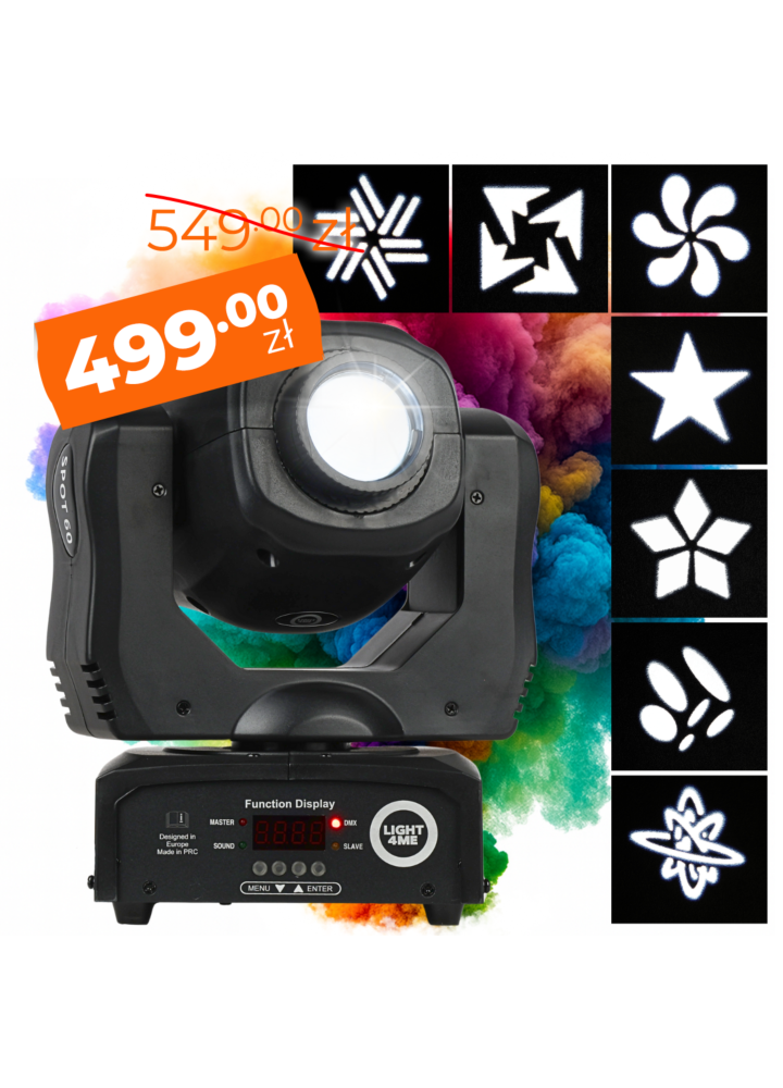 LIGHT4ME MINI SPOT 60 MKIII głowa ruchoma LED