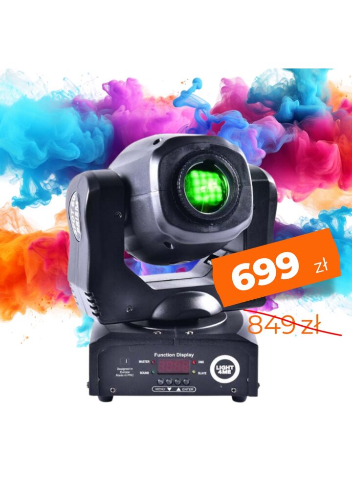 LIGHT4ME MINI SPOT 60 PRISM mała głowica ruchoma LED oświetlenie estradowe