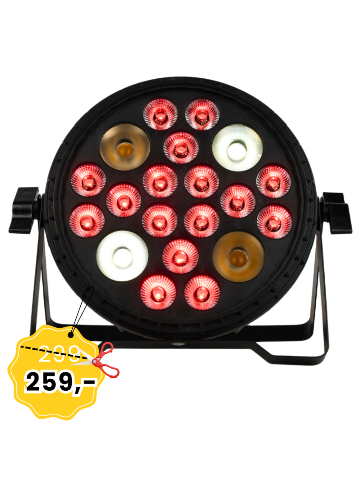 LIGHT4ME MULTIPAR 416 RGB-UV+WW/CW reflektor sceniczny oświetlenie LED na imprezę dekoracja światłem pilot