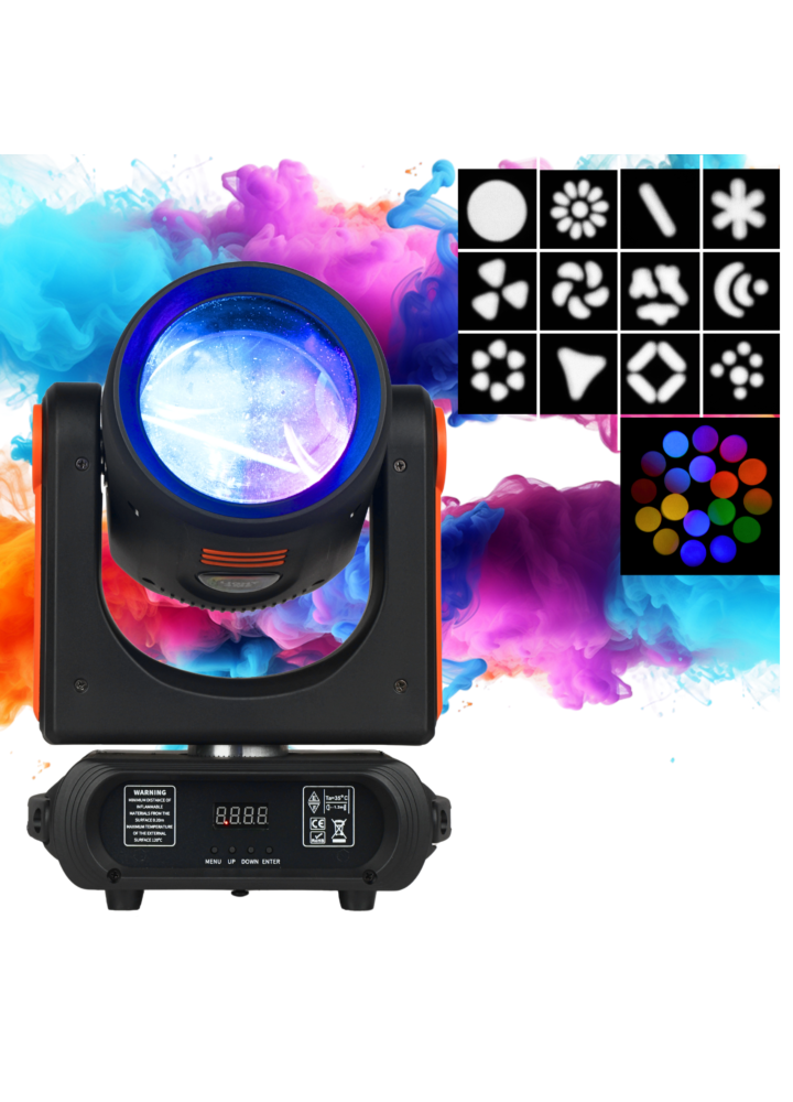 LIGHT4ME ORBEAM 150W LED głowica ruchoma beam oświetlenie sceniczne DMX uchwyt montażowy omega