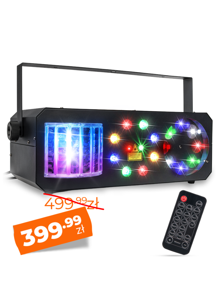 LIGHT4ME PARTY III V2 multiefekt LED derby gobo wash laser oświetlenie imprezowe efekt świetlny