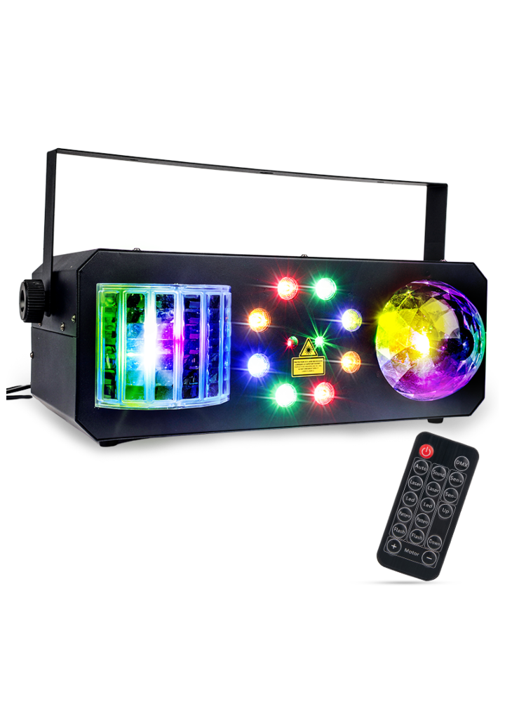 LIGHT4ME PARTY IV V2 multiefekt LED derby kula disco wash laser oświetlenie imprezowe efekt świetlny