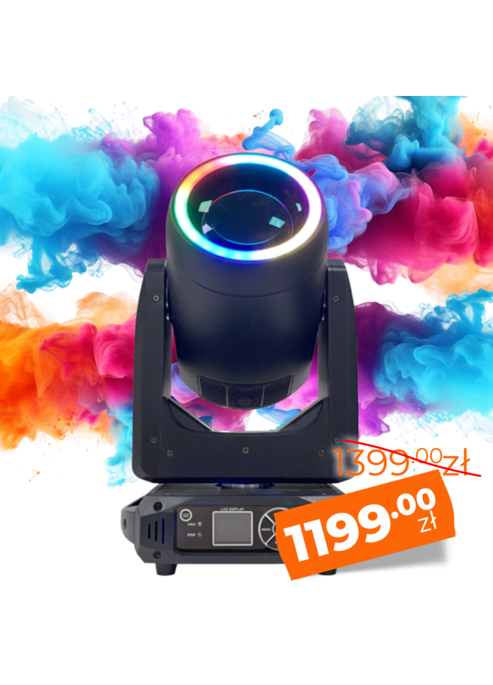LIGHT4ME PRISM BEAM 250 RING głowica ruchoma LED oświetlenie sceniczne lampa wyładowcza 250W efekt ring 24x0,2W 5050 RGB LED