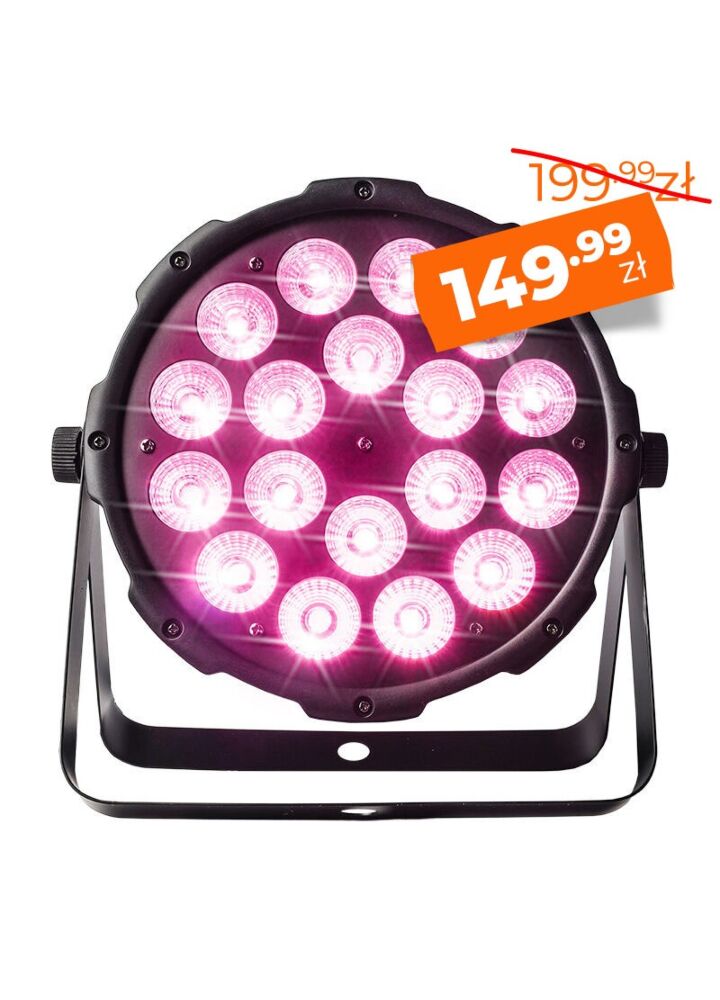 LIGHT4ME QUATRO PAR 18x10W RGBW reflektor sceniczny oświetlenie LED na imprezę dekoracja światłem 
