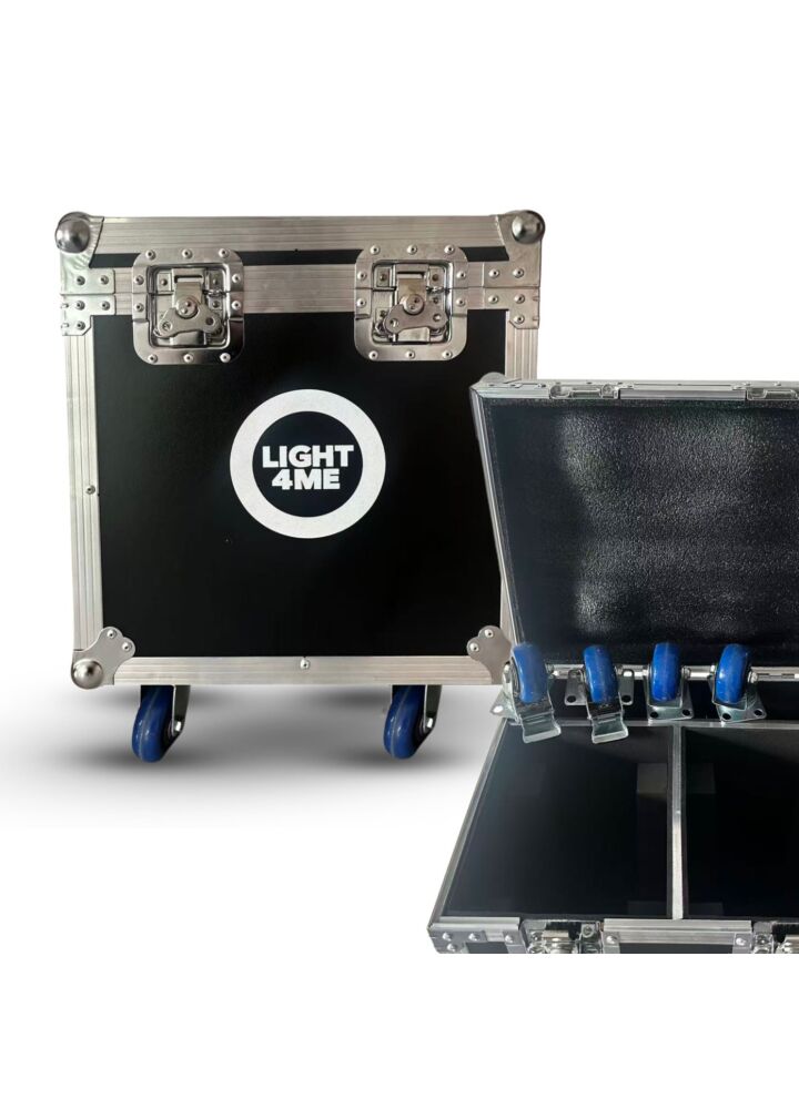 LIGHT4ME RED LINE CASE 2IN1 skrzynia transportowa na 2 głowice ruchome akcesoria 4 kółka mechanizm blokady przegroda na akcesoria