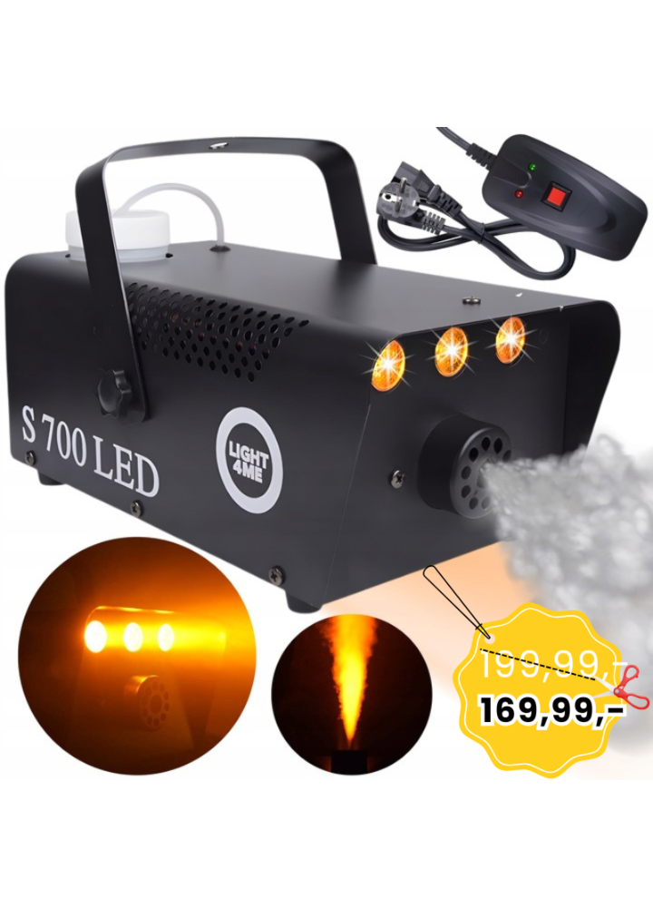 LIGHT4ME S 700W LED wytwornica dymu mgły pilot przewodowy efekt świetlny
