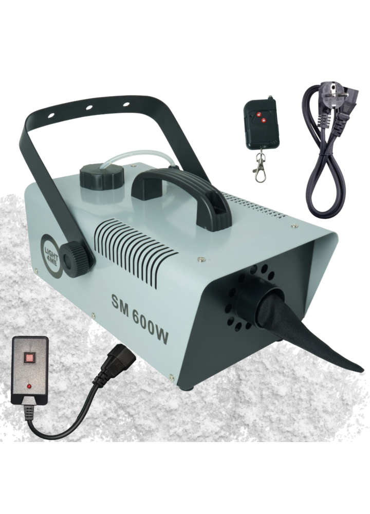 LIGHT4ME SM 600W generator wytwornica śniegu pilot bezprzewodowy kontroler przewodowy uchwyt montażowy przewód zasilający