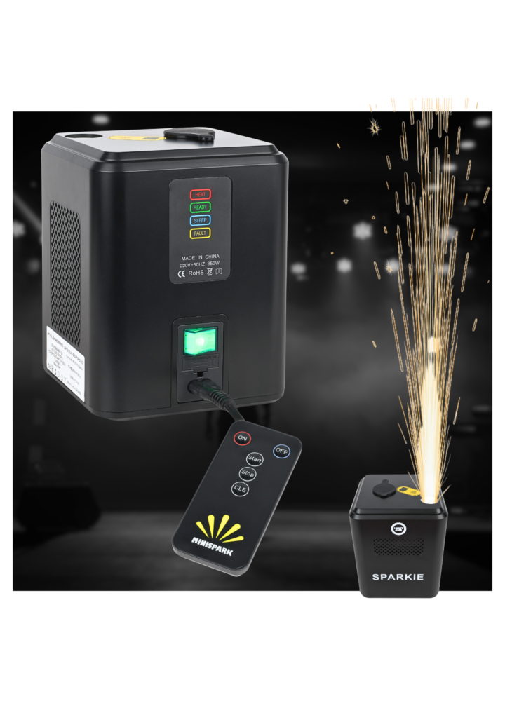 LIGHT4ME SPARKIE wytwornica iskier maszyna do zimnych ogni 350W pilot bezprzewodowy wysokość emisji do 3,5 m